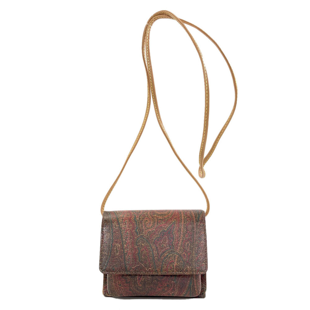 Etro Shoulder Wallet, Paisley Pattern, Tri-fold PVC, Women's